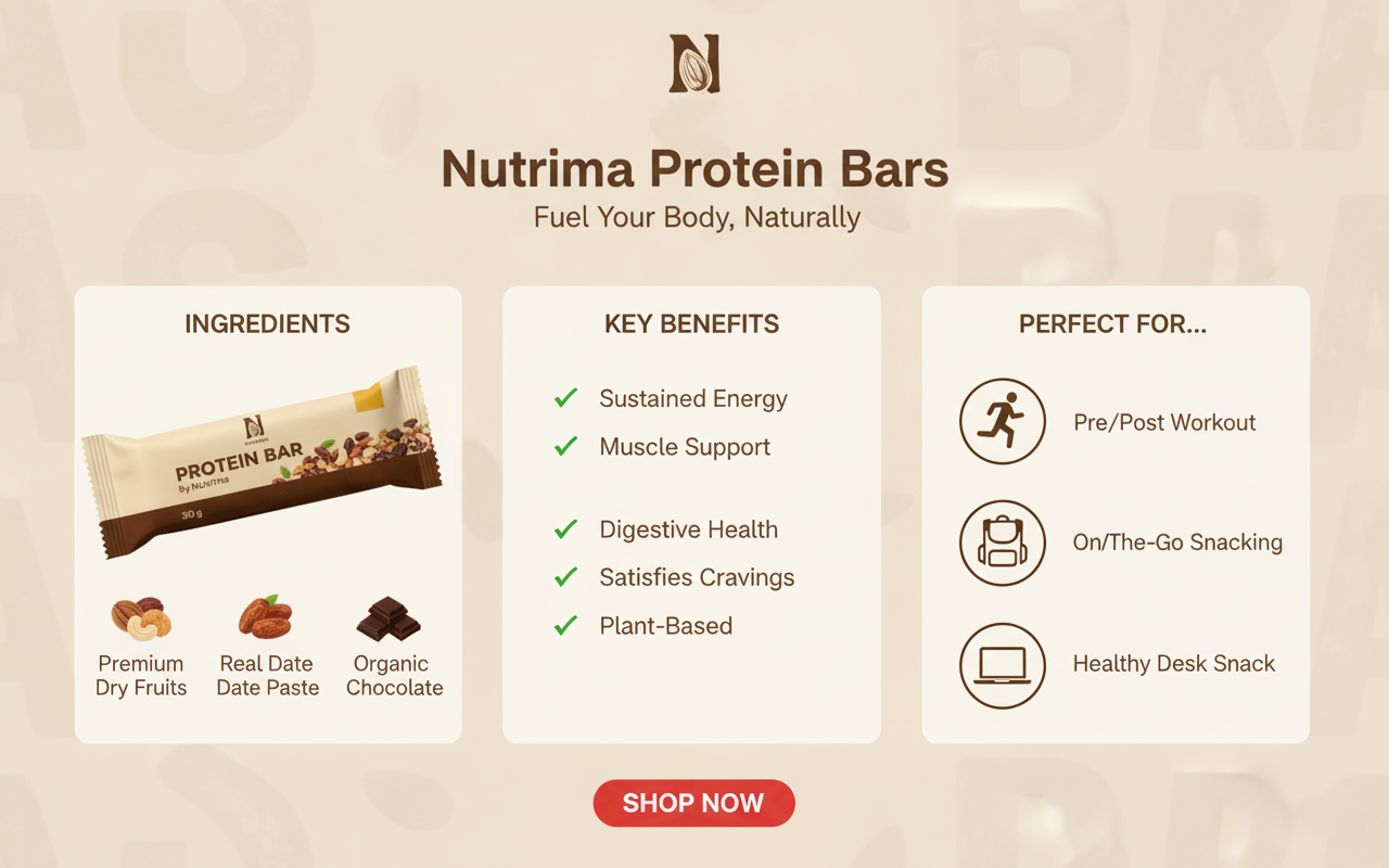 Nutrima Homemade Protein Bar - 30g | Natural Indian Snack